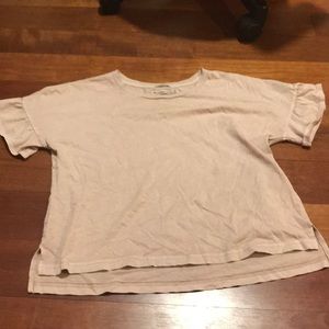 Rusty blush ruffle top